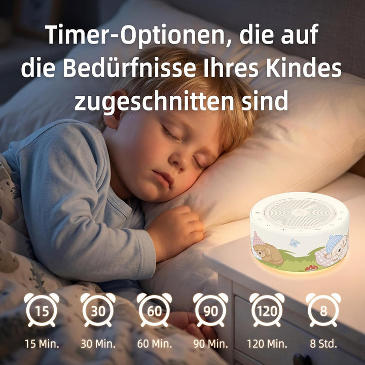 KIPCUSH Weisses Rauschgerät mit 30 High-Fidelity-Soundtracks, Sound-Maschine für Babys, Erwachsene,