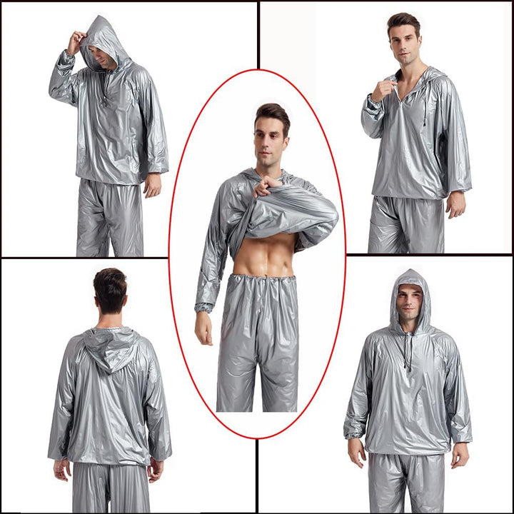 DawnBreak Sauna Sweat Suit for Women/Men with Hoodie Zipper Weight Loss Fitness Exercise Gym Workout