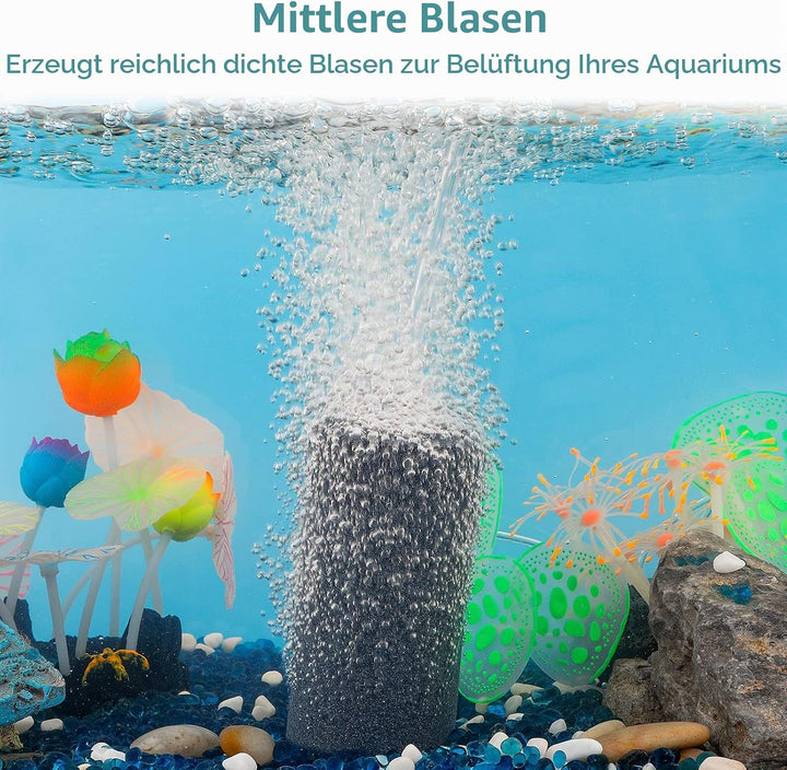 Pawfly 2 PCS grosser Luftstein-Zylinder 10 cm, Luftblasen-Diffusor für Teich und Aquarium Fischbecke