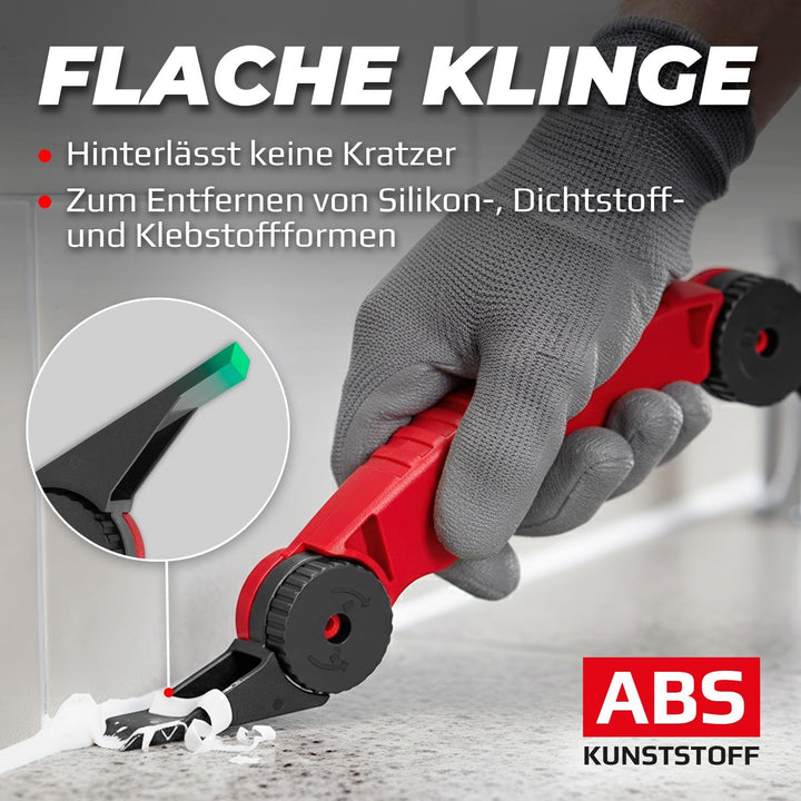 Profi Silikonentferner für Silikonfugen, Acryl und Dichtmasse – ABS-Kunststoff Silikonschaber zum En