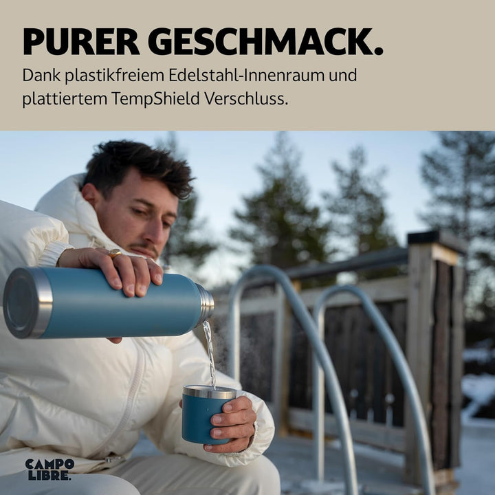 Campo Libre. Jaco® Thermoskanne 1L, 750ml, 500ml I Thermos mit Becher I Unsere Thermosflasche mind.