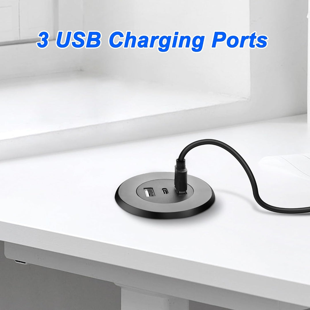 MEIRIYFA 3-in-1 Desktop Power Embedded Ladegerät, USB/Typ C Desktop Station Halterungen Laden Dual U