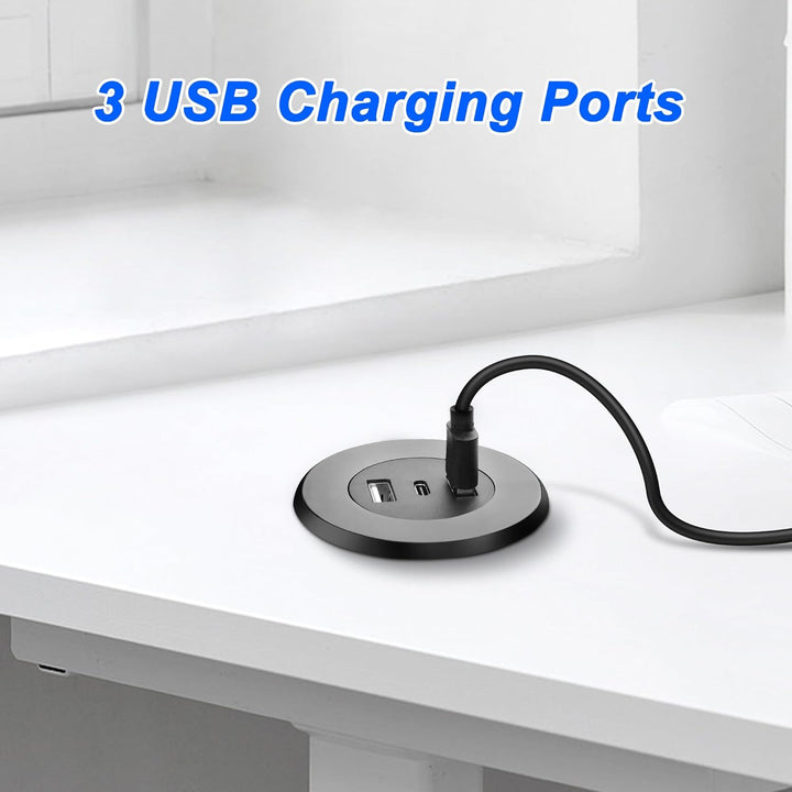 MEIRIYFA 3-in-1 Desktop Power Embedded Ladegerät, USB/Typ C Desktop Station Halterungen Laden Dual U