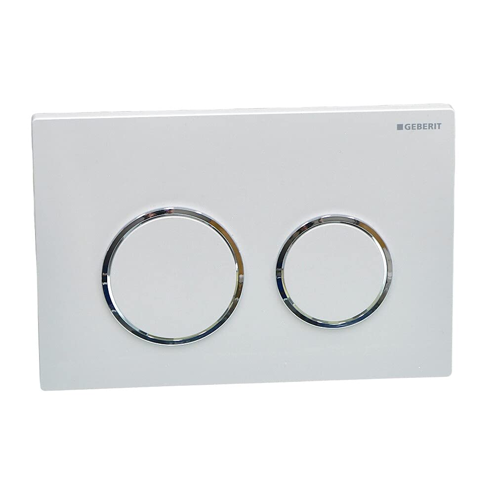 Geberit Betätigungsplatte Kappa21 für 2 Mengen Spülung / Ring glanz / Platte und Drücker weiss 11524