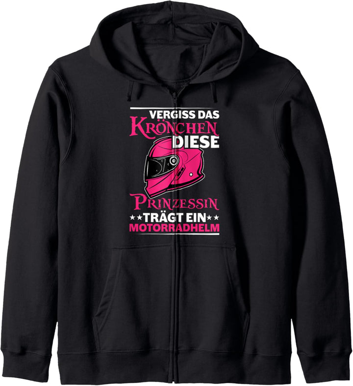 Vergiss das Krönchen diese Prinzessin trägt ein Motorradhelm Kapuzenjacke