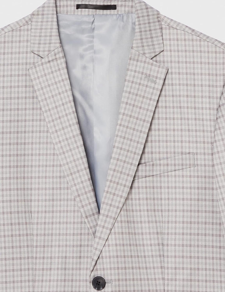 JACK & JONES Herren Jprfranco Check Blazer Anzugjacke 52 Light Grey Melange/Checks:super Slim Fit, 5