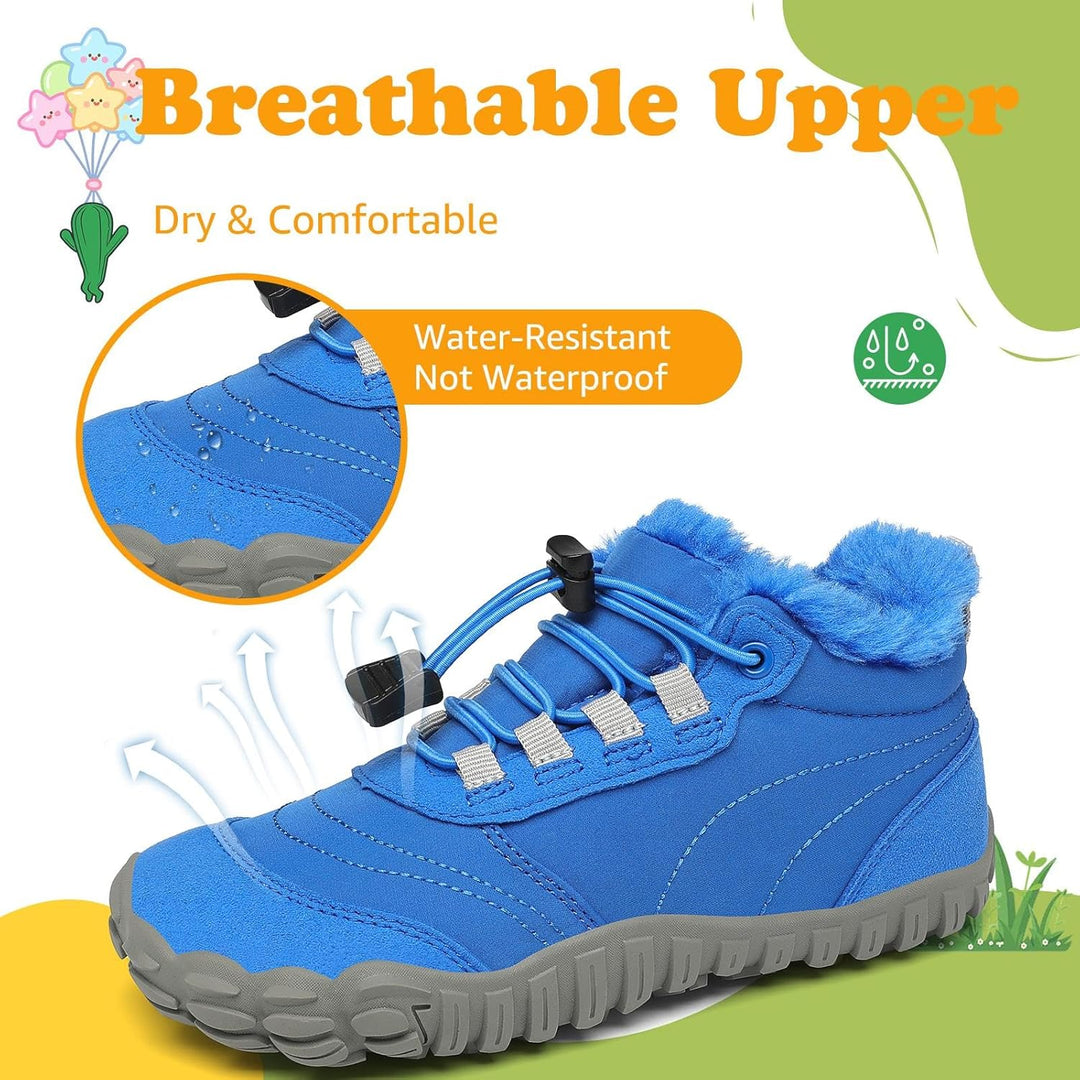 SAGUARO Kinder Winter Barfussschuhe Winterschuhe Warme Gefüttert Wanderschuhe Leicht rutschfest Wint