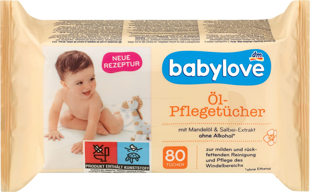 Babylove Artikel (960 Tücher (12x80St), Babylove Ölpflegetücher)