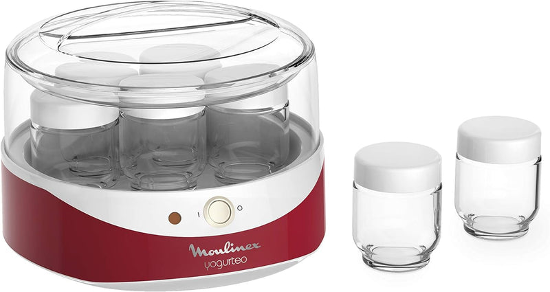 Moulinex Joghurtbereiter Yogurteo YG2295 | 7 Gläser je 160ml | Ein-/Ausschalter | Temperaturleuchte