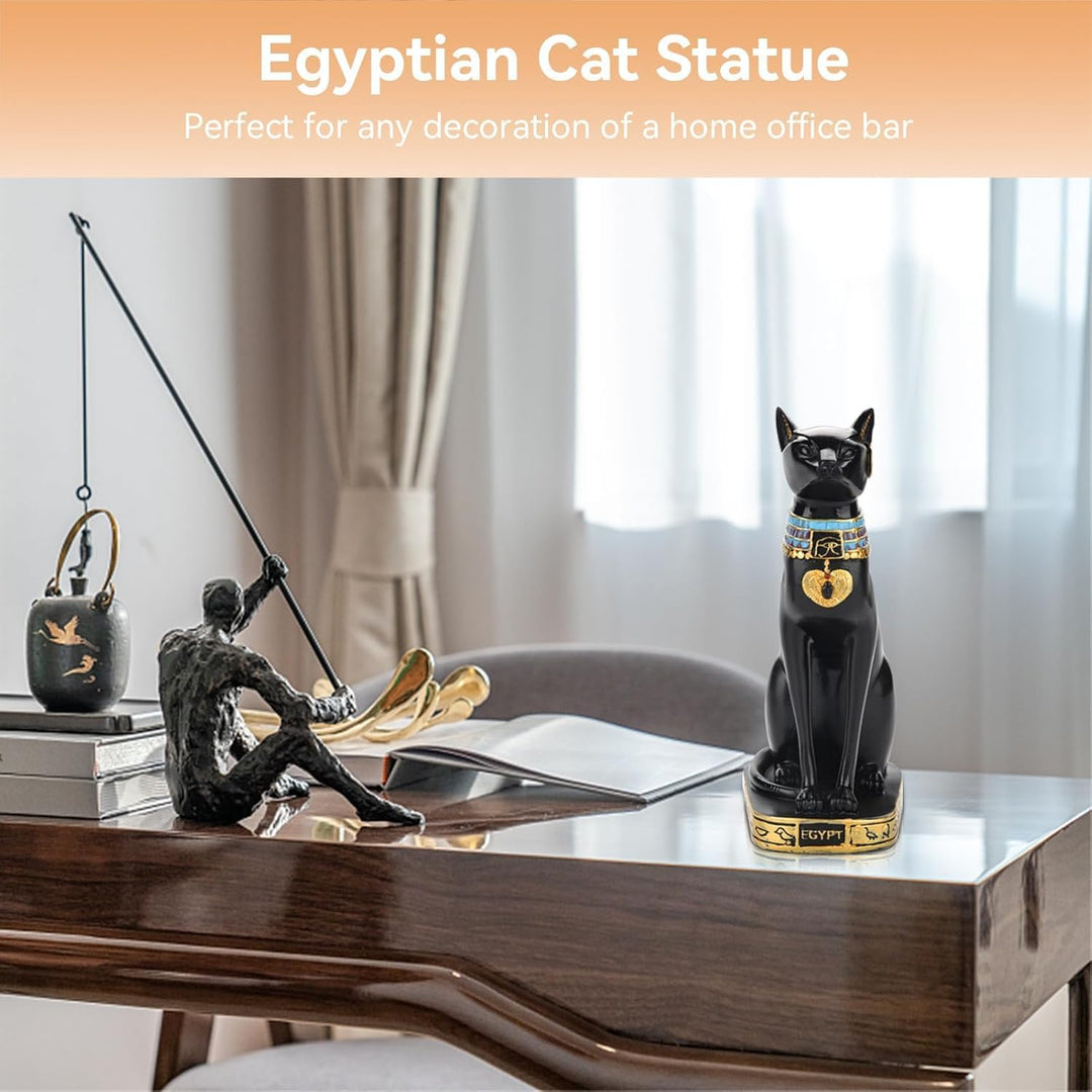HERCHR Ägyptische Katzenstatue, Bastet-Katze Bastet Katze, Schwarze Katzenfiguren Sammler-Skulptur F