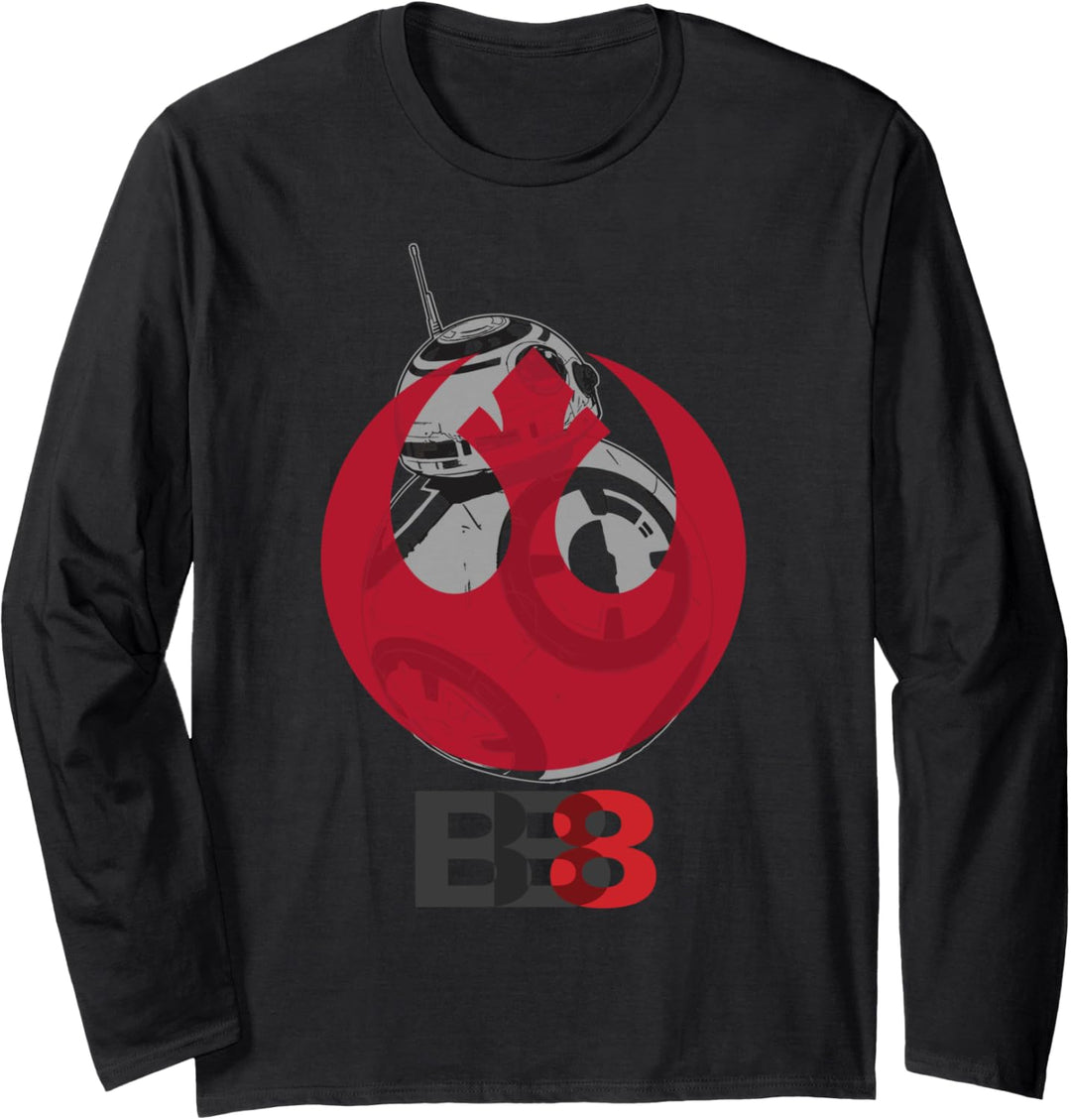 Star Wars Last Jedi BB-8 Rebel Logo Superimposed Langarmshirt