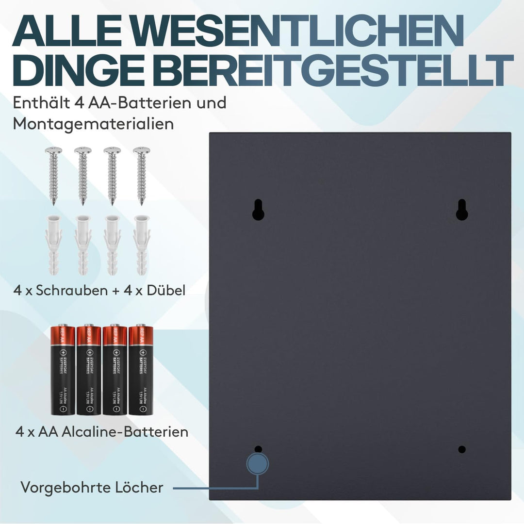ACROPAQ Schlüsselschrank mit Zahlencode - Für bis zu 48 Schlüssel, Inkl. 48 Anhänger, Mit elektronis