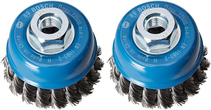 Bosch Professional Topfbürste Stahl gezopfter Draht für Winkelschleifer (Ø 75 mm), 2608622099 (Packu