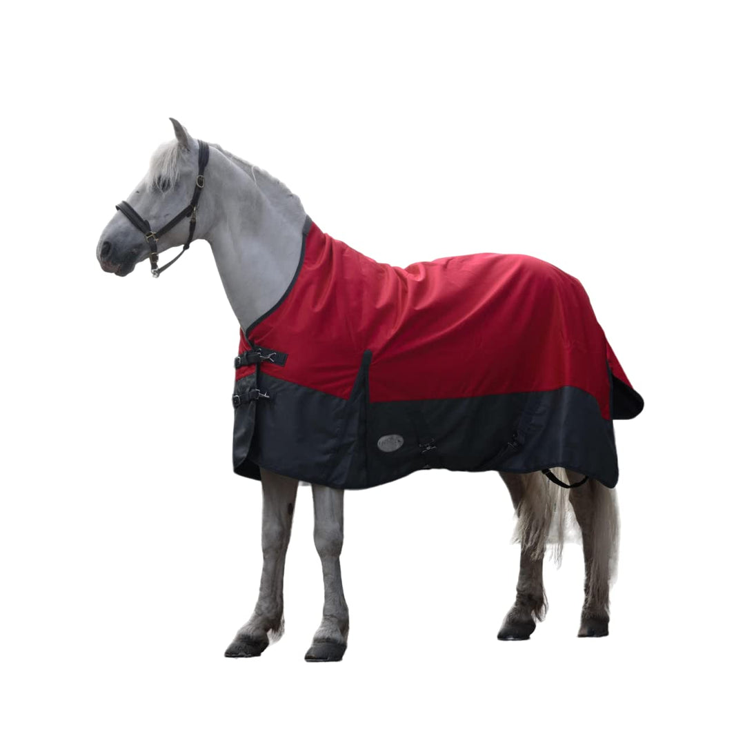 Pferdedecke 1200D High Neck 50g, 100g, 200g Weidedecke Winterdecke Regendecke Turnout : 200g Red/Bla