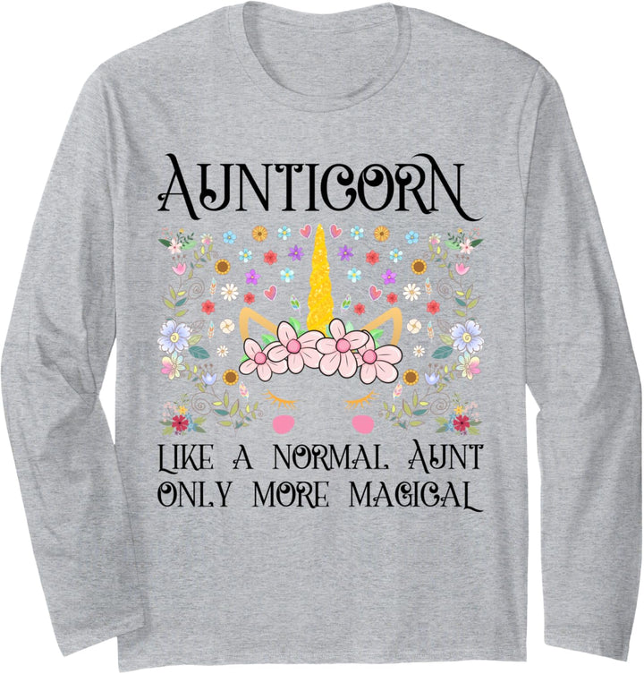 Aunticorn Like A Normal Aunt Only More Magical Awesome Aunty Langarmshirt
