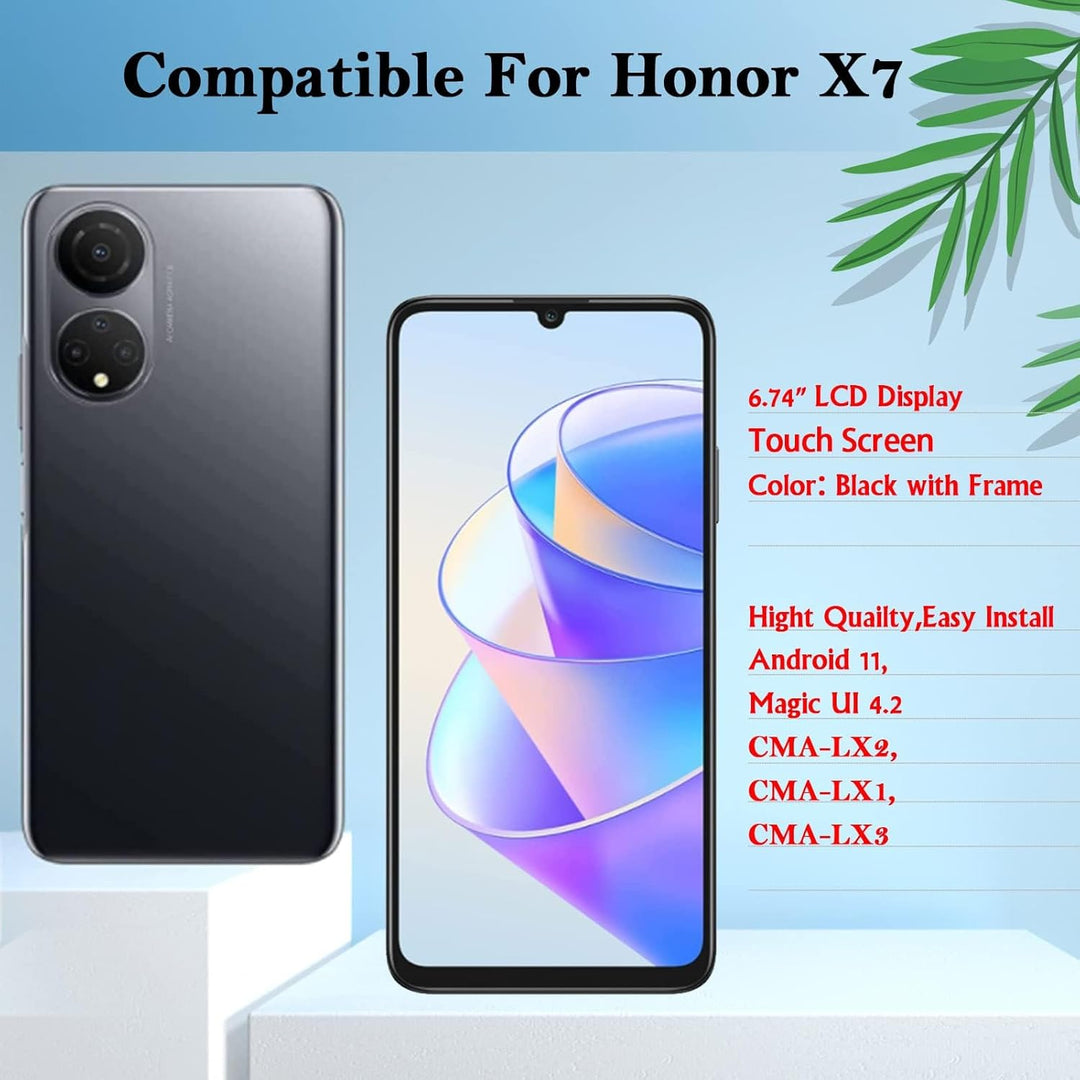 YHX-OU 6.74'' Schwarz + Rahmen Display Für Honor X7 CMA-LX2 CMA-LX1 CMA-LX3 LCD Display Touchscreen