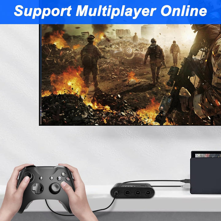 MEIRIYFA Gamecube Controller Adapter 4 Port für Switch, kompatibel mit Switch Super Smash Bros Gamec