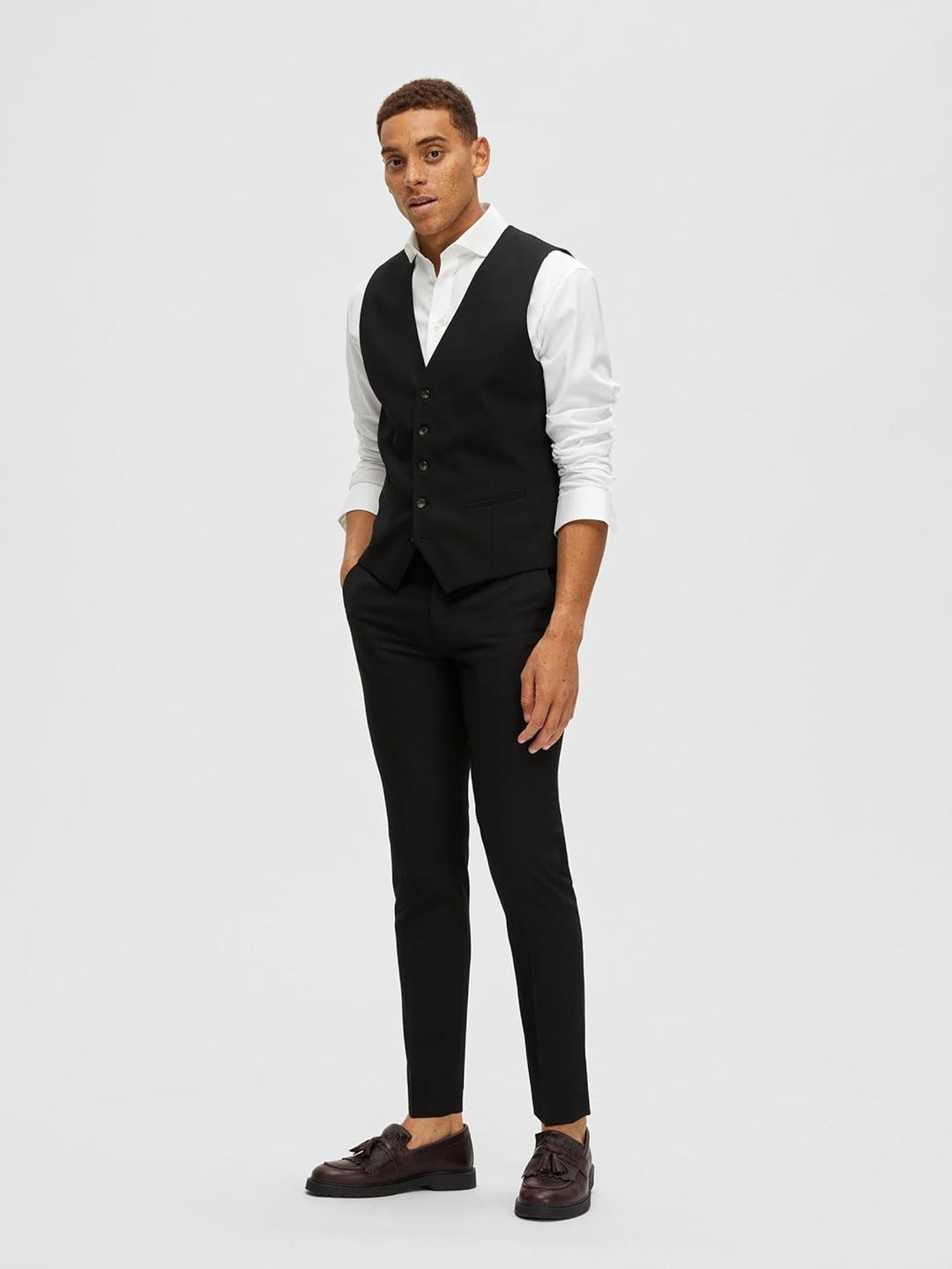Selected Homme male Weste Klassische 52 Schwarz, 52 Schwarz