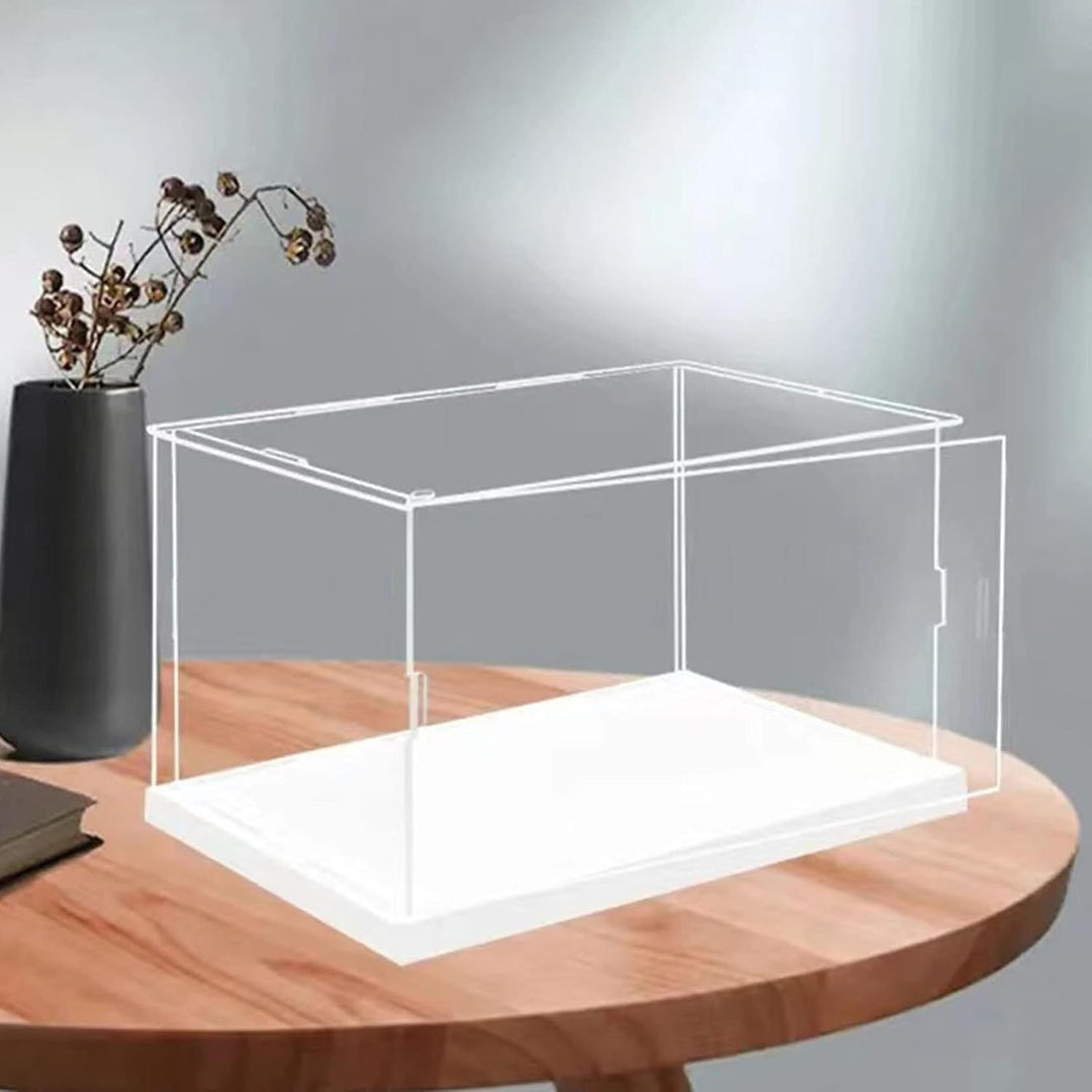 Öffne klare Acryl-Vitrine-Assemble Countertop Box mit weisser Basis, Staubschutz für Action Figuren