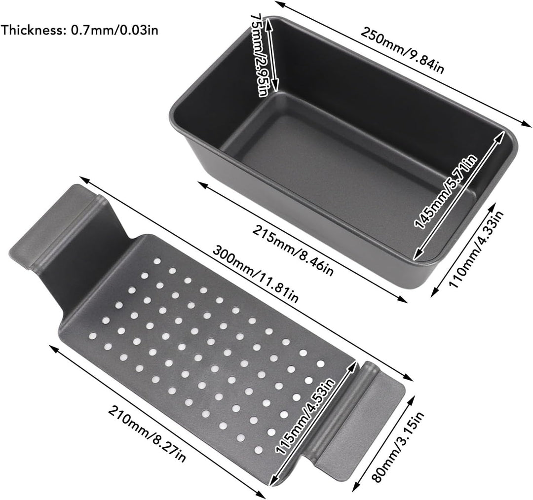 Meat Loaf Pans Carbon Steel Nonstick Baking Pan Healthy Dining Kitchen Cookware