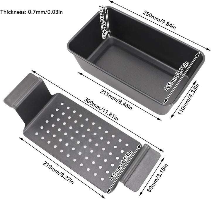 Meat Loaf Pans Carbon Steel Nonstick Baking Pan Healthy Dining Kitchen Cookware