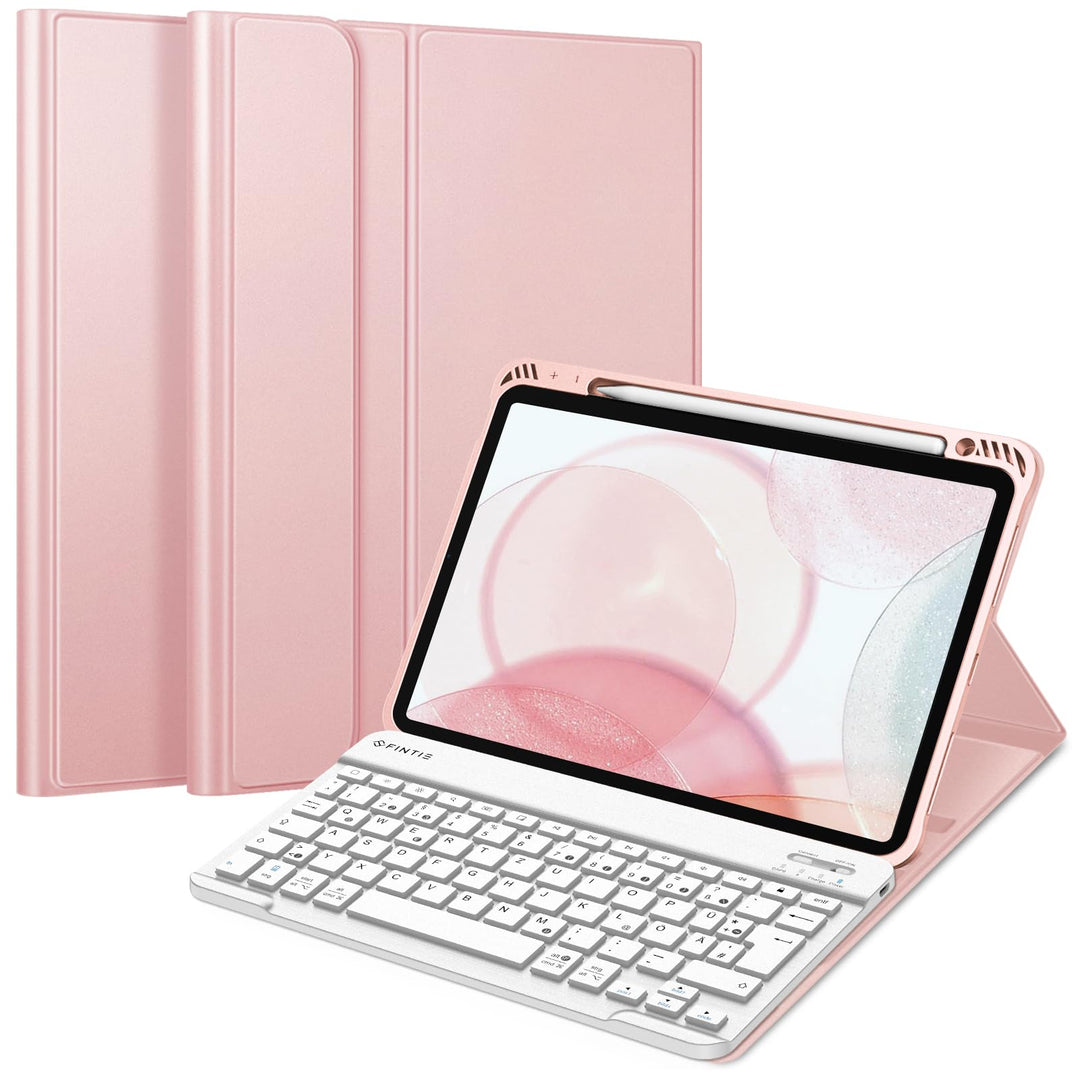 Fintie Tastatur Hülle für iPad Air 5 2022 / iPad Air 4 2020 10.9 Zoll, Soft TPU Rückseite Gehäuse Sc