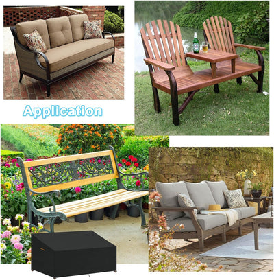 SanGlory Gartensofa Schutzhülle 3 Sitzer Gartenbank Abdeckung Outdoor Rattan Sofa Abdeckplane Wasser