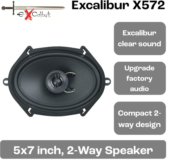 Excalibur X572 2 Wege Autolautsprecher 13 x 18 cm/6 x 9, 450 W Paar Preis für viele Ford, Mazda oder
