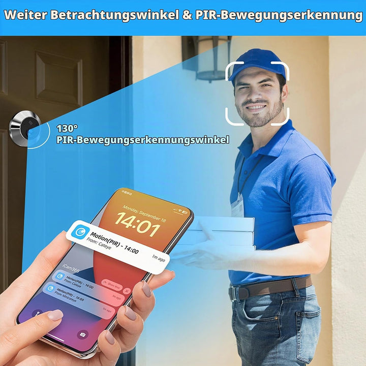 Bewinner 1080P Video Türklingel mit Kamera, 4,3-Zoll-LCD HD Bildschirm, 130° Weitwinkel, Visuelle Tü
