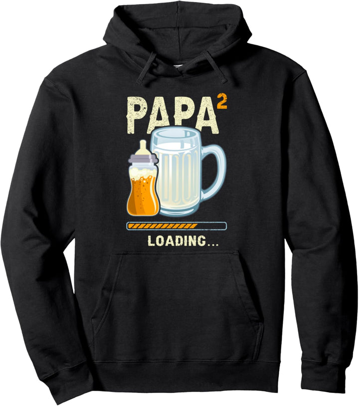 Werdender Papa, Zwillinge, zweites Kind, Papa hoch 2 loading Pullover Hoodie