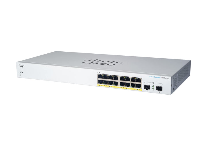 Cisco Business CBS220-16T-2G Smart Switch | 16 GE-Ports | 2x1G SFP | 3 Jahre eingeschränkte Hardware