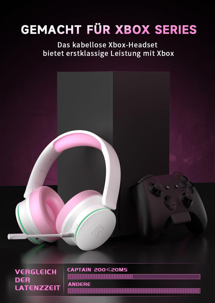 Wireless Gaming Headset für Xbox Series X|S, Xbox One, PS5, PS4, Noise Cancelling Bluetooth 5.3 Kabe