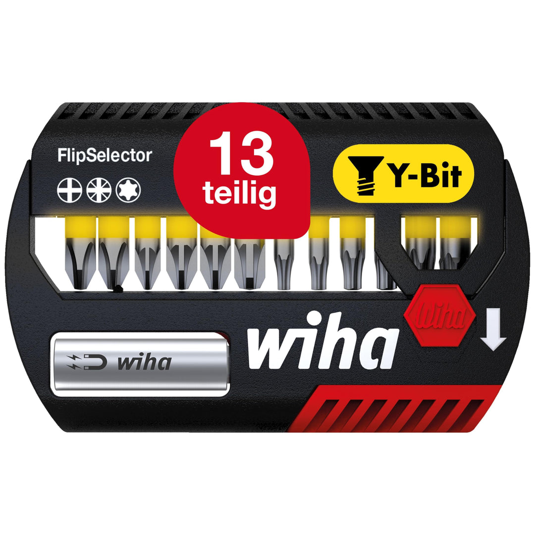 Wiha Bit Set FlipSelector 13tlg. I Y-Bit 25 mm I PH, PZ, TORX I magnetischer Bithalter I Zubehör für