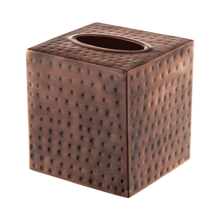 Monarch Abode Taschentuchbox-Abdeckung Handgehämmerter, quadratischer Taschentuchspender, aus Metall