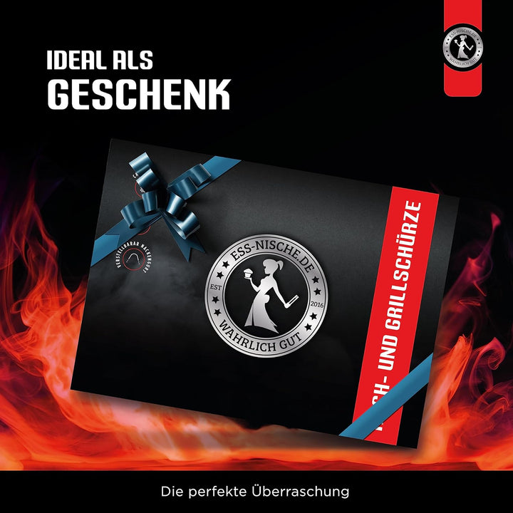 Ess-Nische® Kochschürze Grillschürze für Männer und Frauen - Küchenschürze für Herren - Ideal als Ge