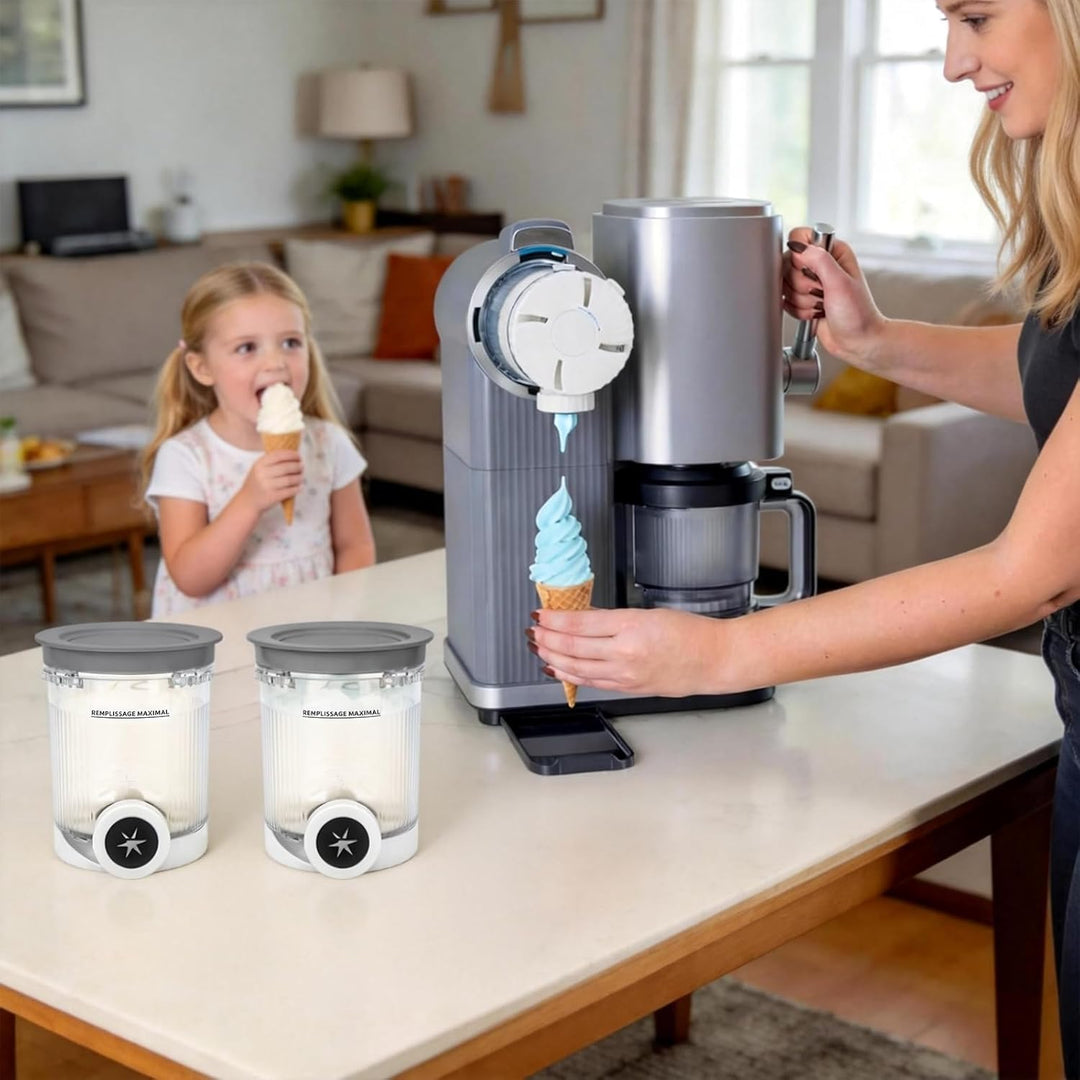 Creami Behälter für Ninja Swirl NC700 NC701, 480ml Eiscremebehälter mit Farbigen Deckeln für Ninja S