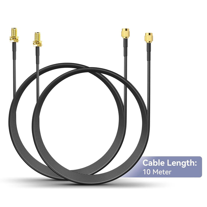 Superbat WLAN Antenne verlängerungskabel 10m,(2 Stück) SMA Stecker auf SMA Buchse/Bulkhead Kabel, ve