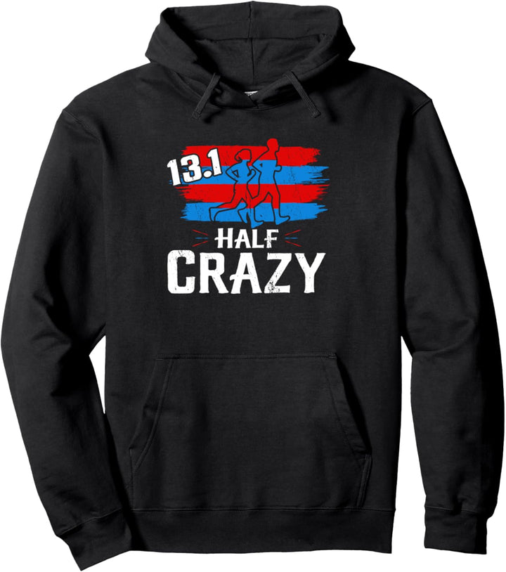 13.1 Halbverrückter Marathon Läufer Rennen Laufen Marathoner Pullover Hoodie