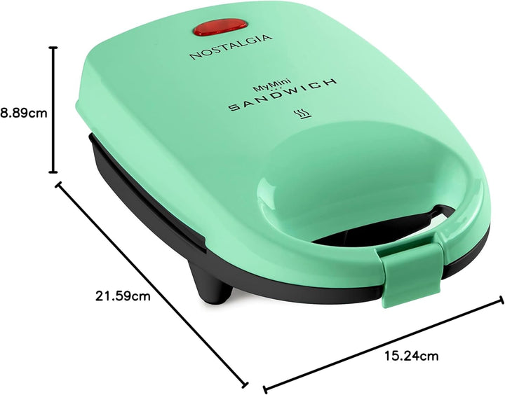 Nostalgia MyMini Persönlicher Sandwichmaker, Antihaft-Panini-Presse, Pizza-Taschen, Quesadillas, Min