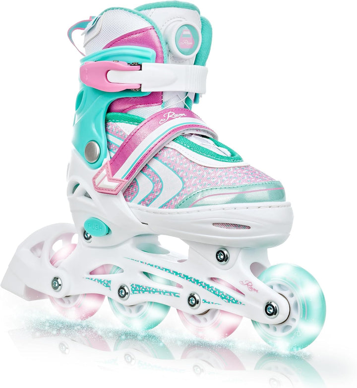 RAVEN 3in1 Inline Skates Triskates Rollschuhe Inliner für Kinder Mädchen verstellbar 27-30 (16,5cm-1