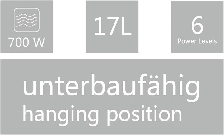 MWU 20.4 Unterbau Mikrowelle silber, 17 Liter, Silber