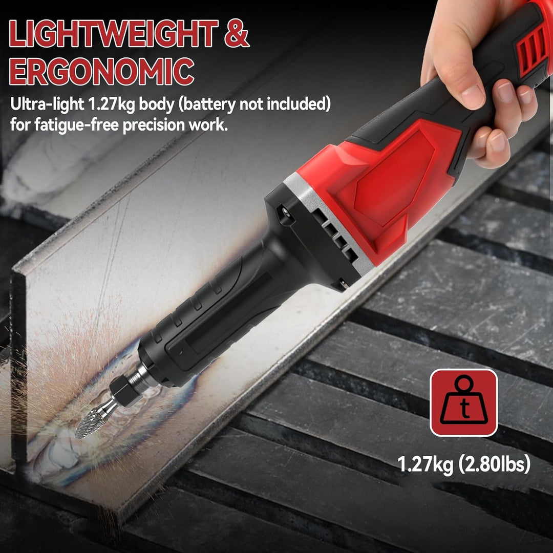 Akku Geradschleifer Kompatibel mit milwaukee M18 18V Akku, 24000RPM Bürstenloser Geradschleifer 6mm