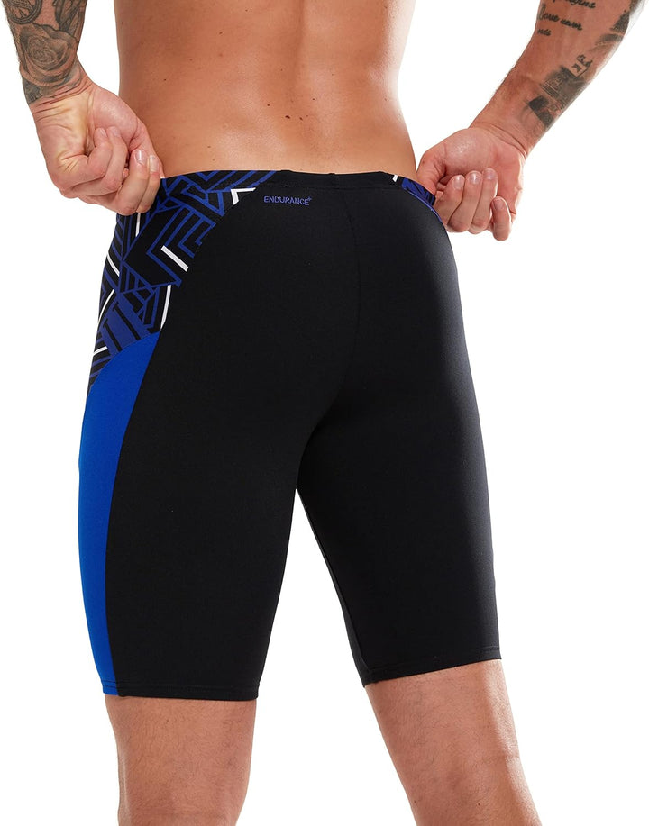 Speedo Herren Eco Endurance+ Splice II Badehose Schwarz/Chromblau/Weiss 1, Schwarz/Chromblau/Weiss 1