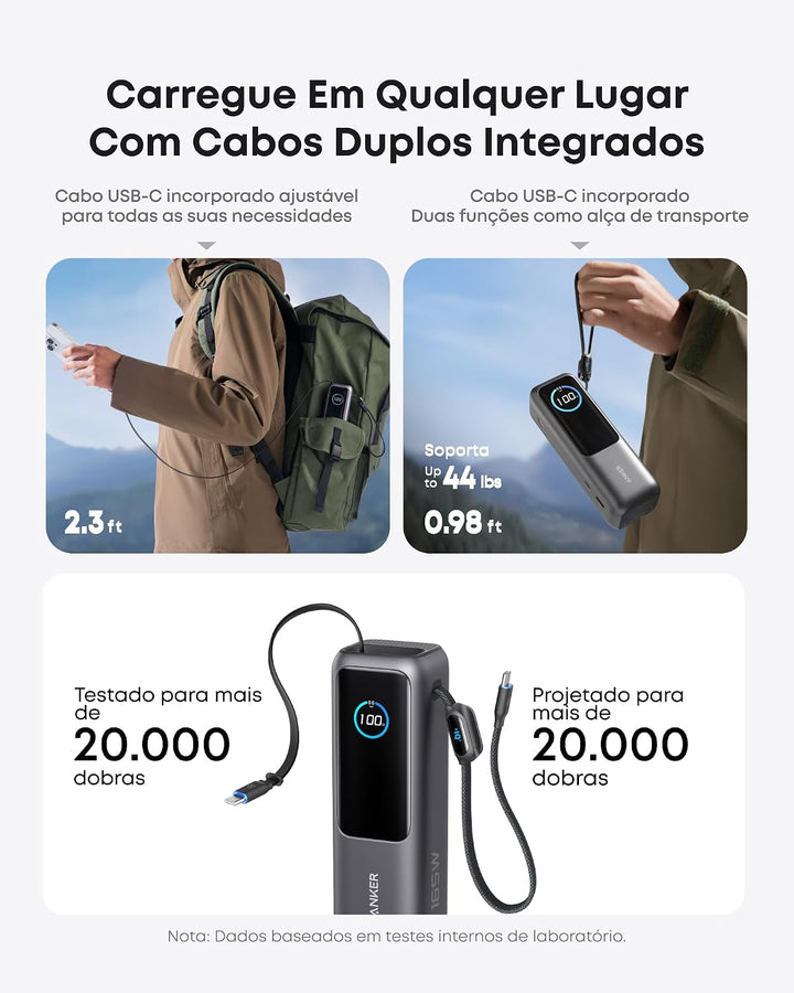 Anker 100W USB C Kabel [2 Stück 1,8m]+Anker 165W 25000mAh Laptop Powerbank