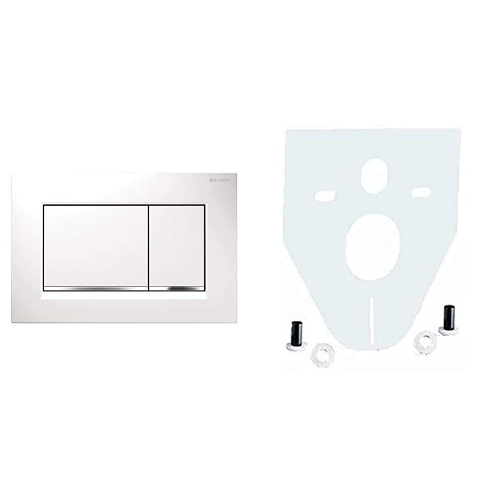 Geberit Revisionsplatte Sigma 30 | Betätigungsplatte mit Zwei-Mengen-Spülung | Drückerplatte | Weiss