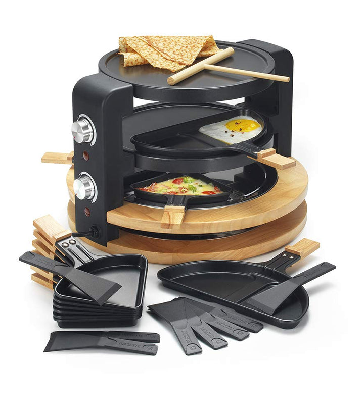Raclette-maschine 8/10 personen 1500 w + grill + crêpes-hersteller - kcwood.8.super