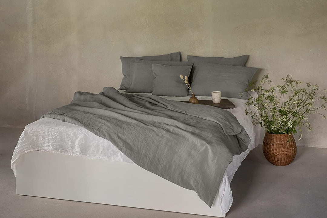 Ger3as Leinen Bettwäsche Set 100% Natur Leinen Stonewashed, Naturfaser Leinen, mit Hotelverschluss 2