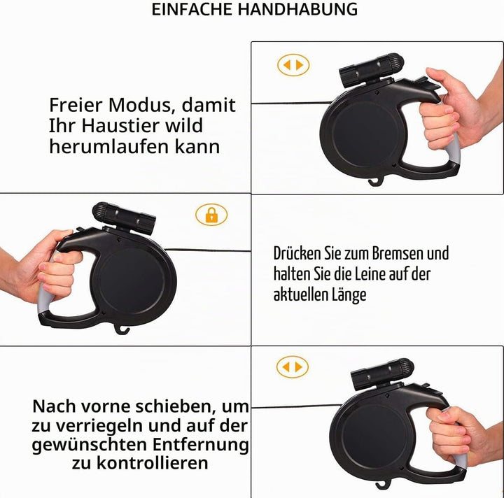 Rollleinen für Hunde, SUPERNIGHT 8M Einziehbar Hundeleine für Samll Mittelgrosse und grosse Hunde bi