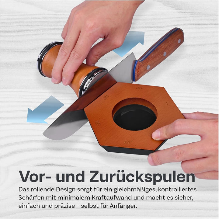 Rollschleifer Messerschärfer von MMOBIEL – 6 Magnetische Schleifwinkeln (12°, 15°, 17°, 19°, 22°, 25