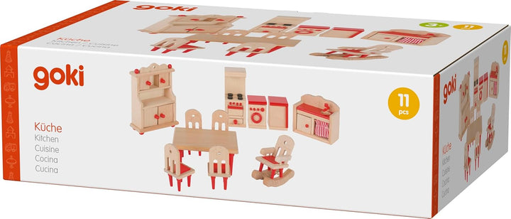 Goki 51951 - Küche, 11-teilig, Puppenhausmöbel